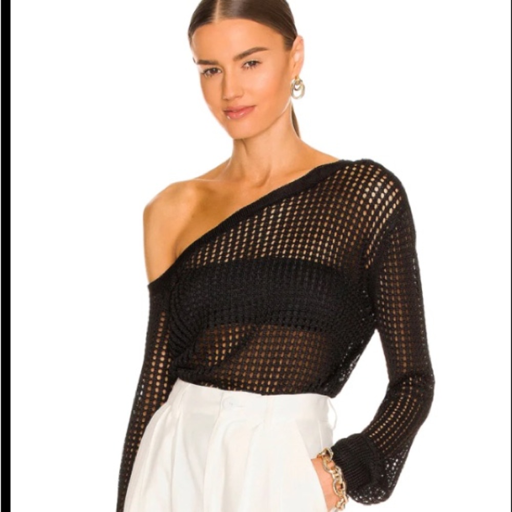 NWOT LPA Leo crochet open knit sweater